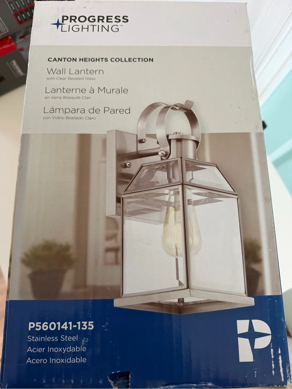 New Progress Lighting canton heights stainless steel Outdoor Wall Lantern
